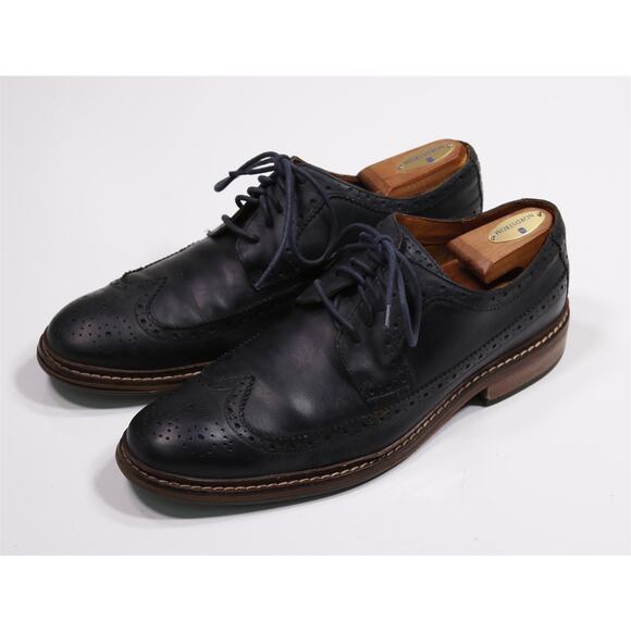 Cole Haan Mens Great Jones Navy Blue Wingtip Brogue Oxford Dress Shoes 11 M main image 10